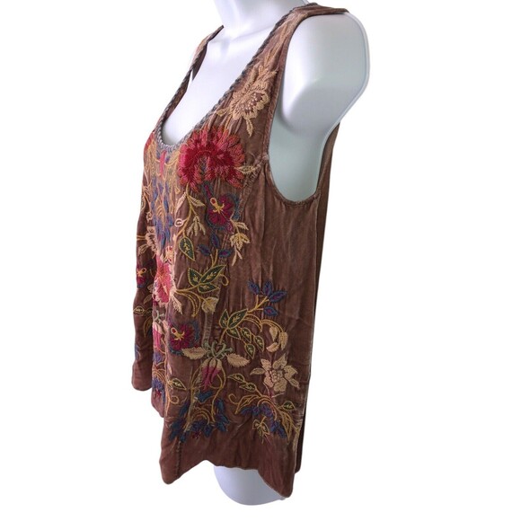 Johnny Was Simone Velvet Swing Tank Silk Embroidered SIZE X Small - Picture 2 of 9